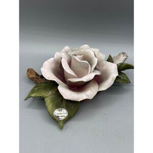 Vtg Teleflora Porcelain Rose Figurine Handpainted Floral Decor